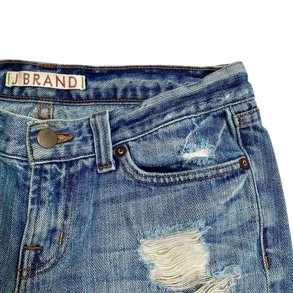 J Brand Light Blue Distressed Raw Hem Mini Jean Shorts Size 25 - Picture 2 of 10